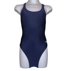 NWT Speedo Pro LT Super One Piece Swimsuit Womens 28 Solid Navy Blue Compression